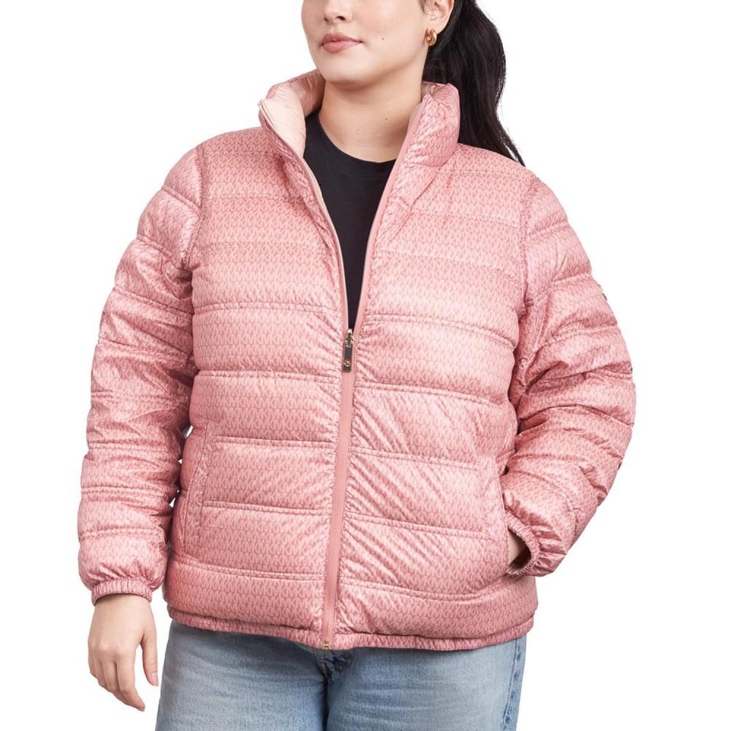 Women's Plus Size Reversible Shine Down Puffer Coat, Created for Macy's