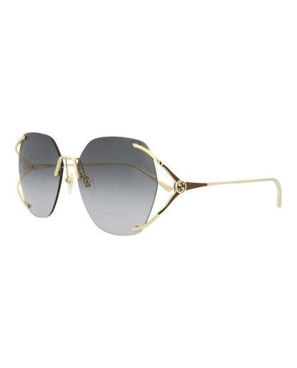 Square-Metal Frame Sunglasses