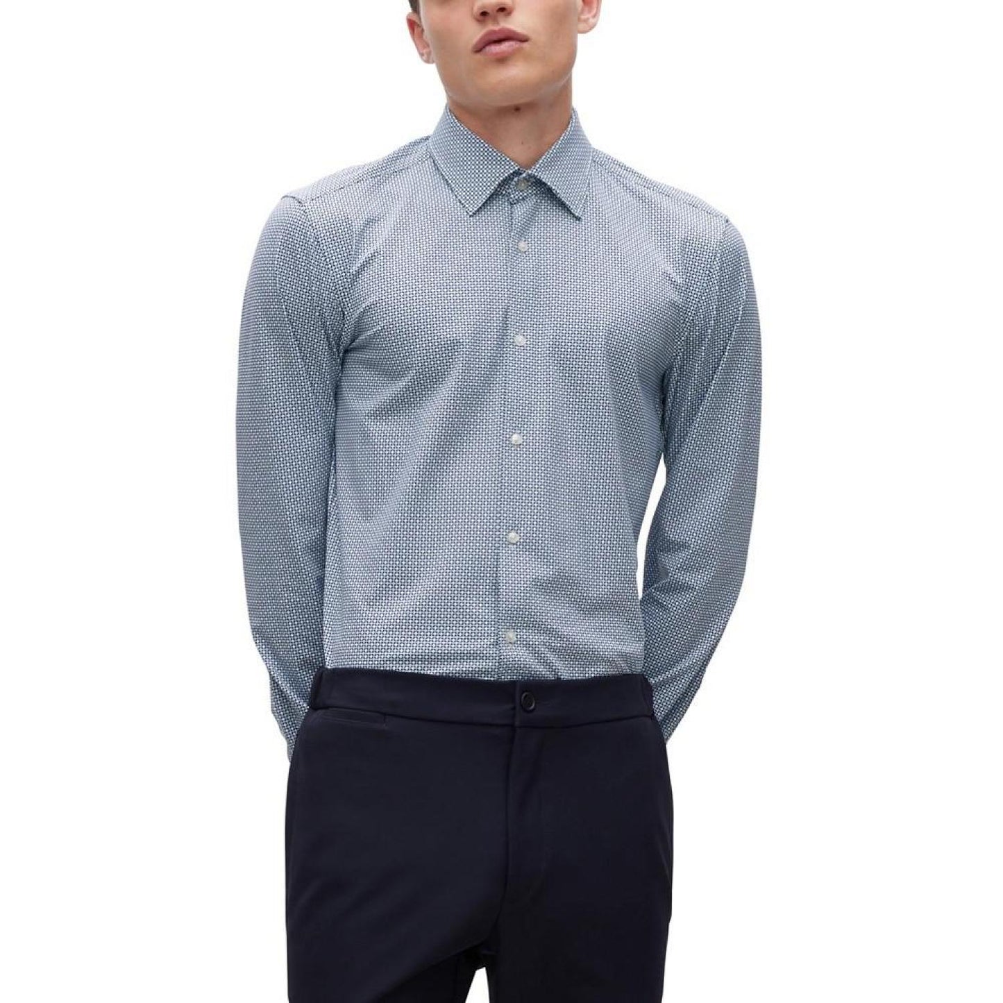 Men's Slim-Fit Performance-Stretch Jersey Shirt