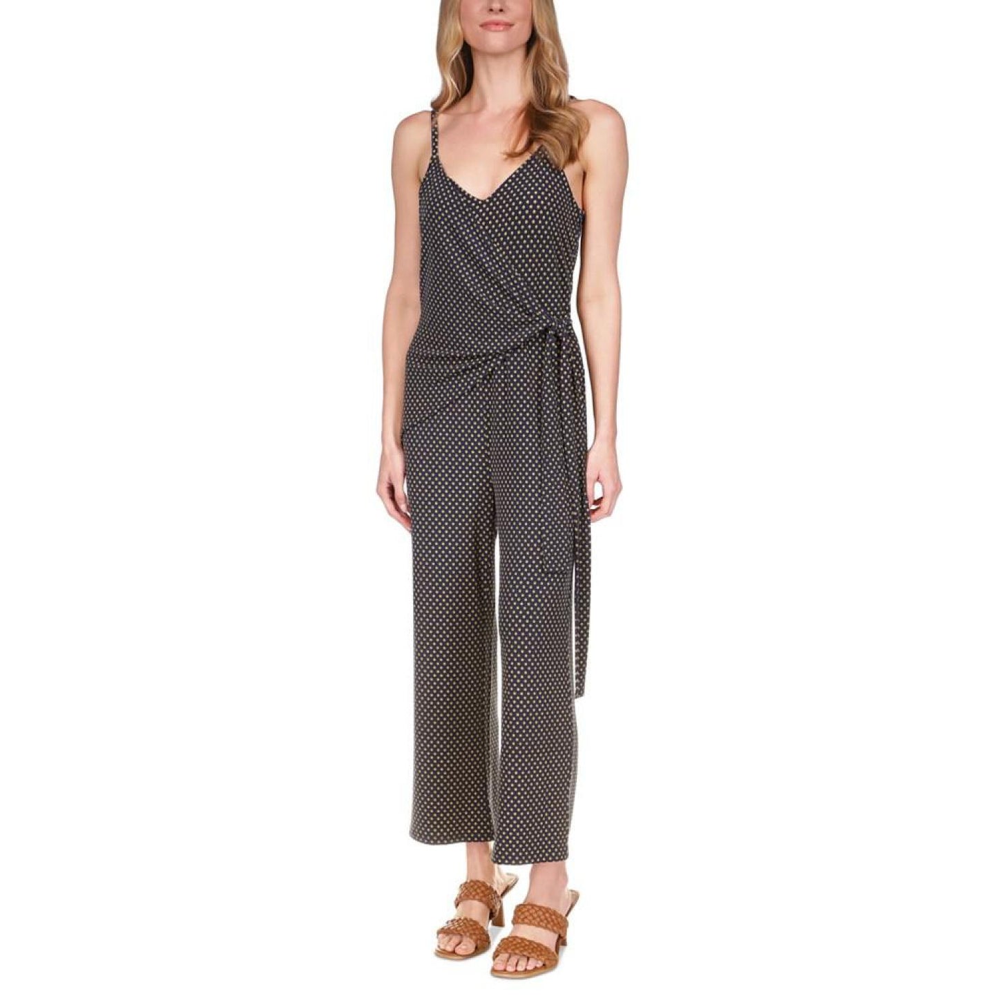 Women's Printed Side-Tie Sleeveless Jumpsuit Regular & Petite