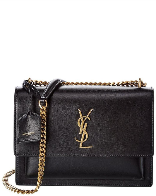 Saint Laurent Sunset Medium Leather Shoulder Bag, ns