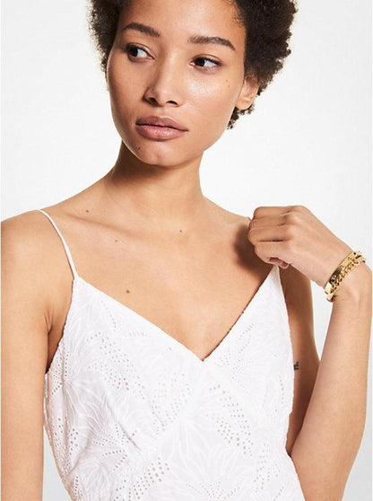 Palm Eyelet Cotton Slip Dress