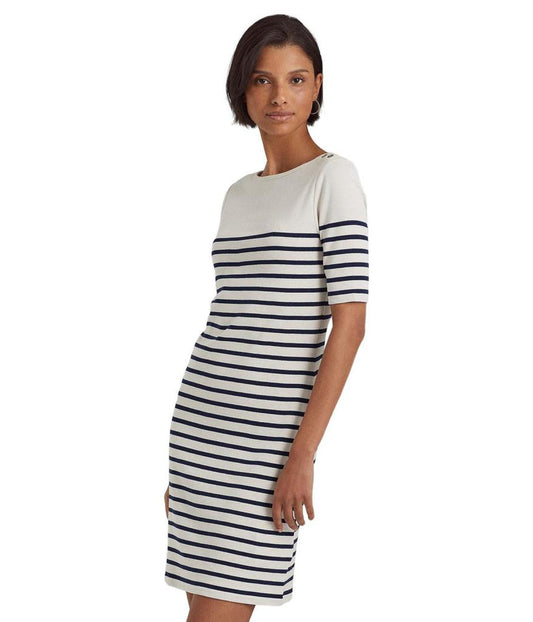 Striped Cotton Boatneck Dress