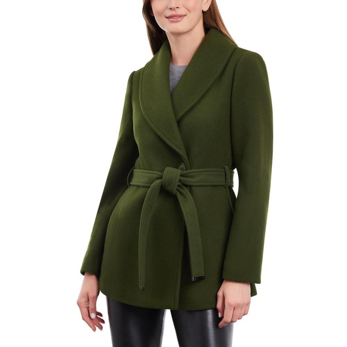 Women's Belted Shawl-Collar Coat