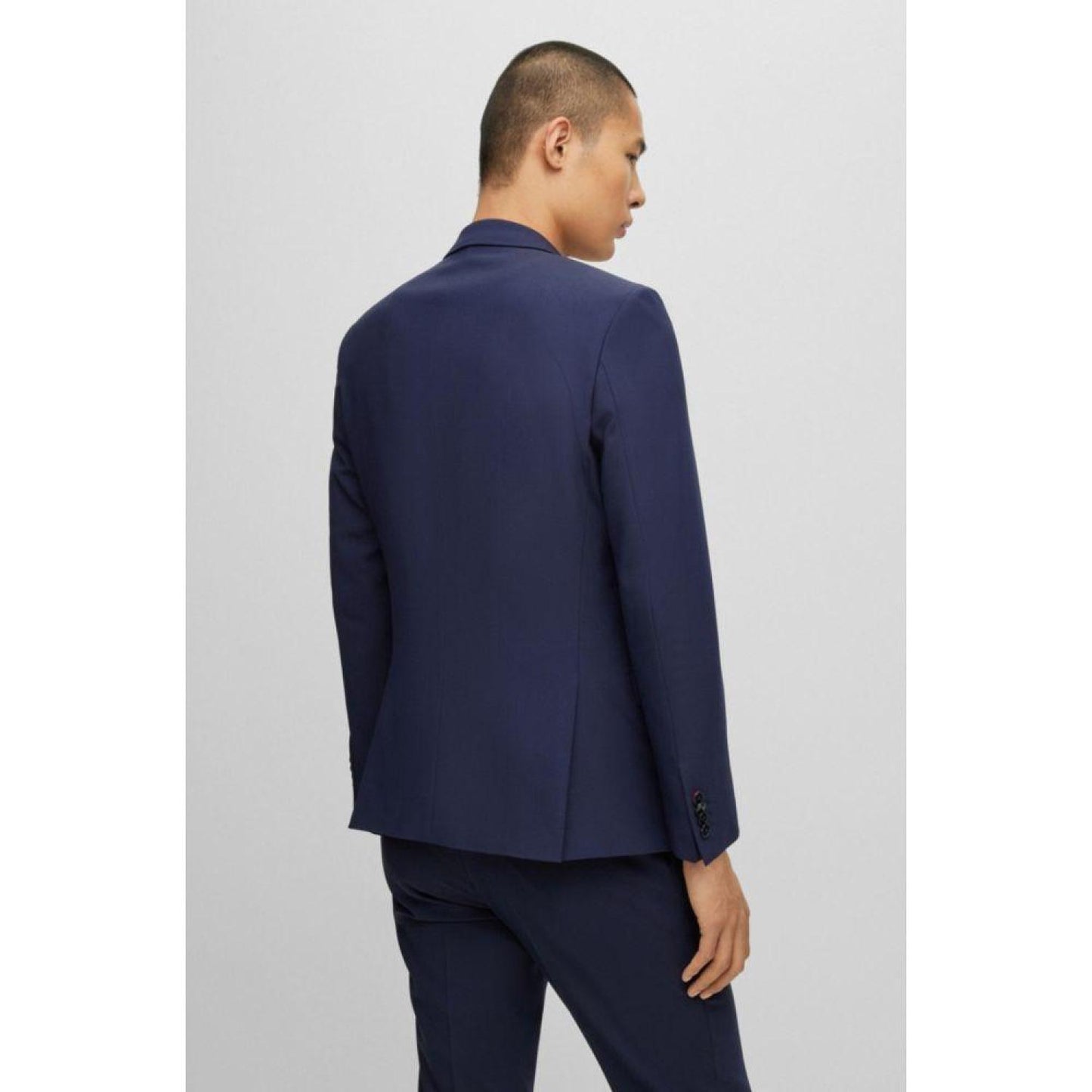 Three-piece slim-fit suit in performance-stretch fabric