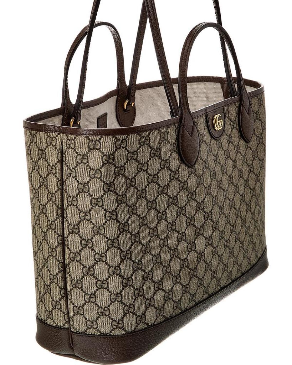 Gucci Ophidia Medium GG Supreme Canvas & Leather Tote