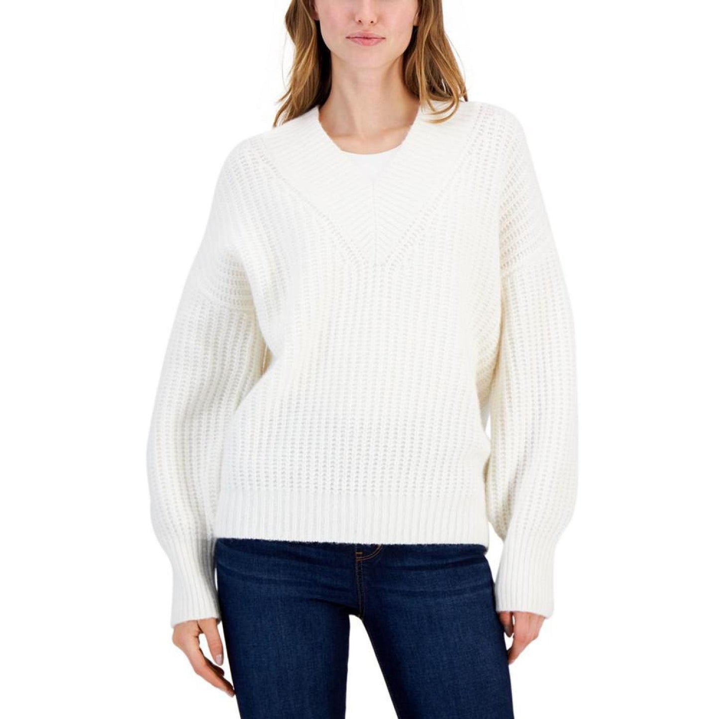 Women's Oversized V-Neck Sweater