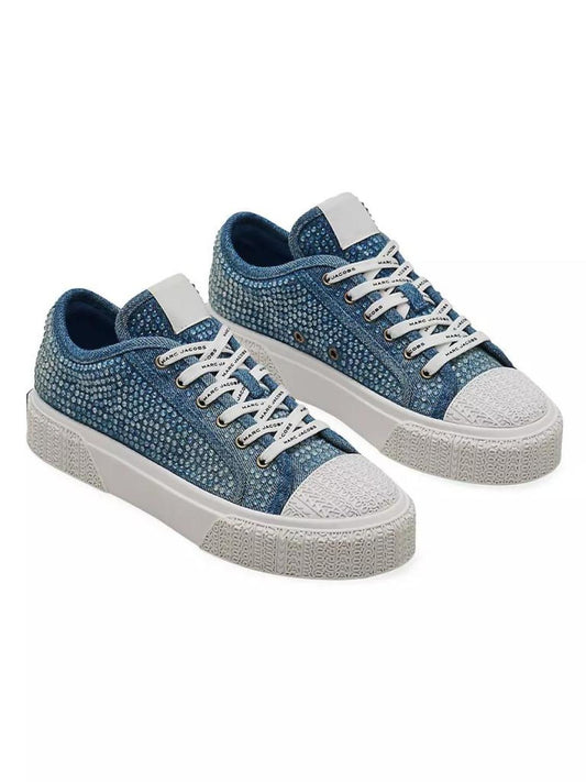 Rhinestone-Embellished Canvas Sneakers