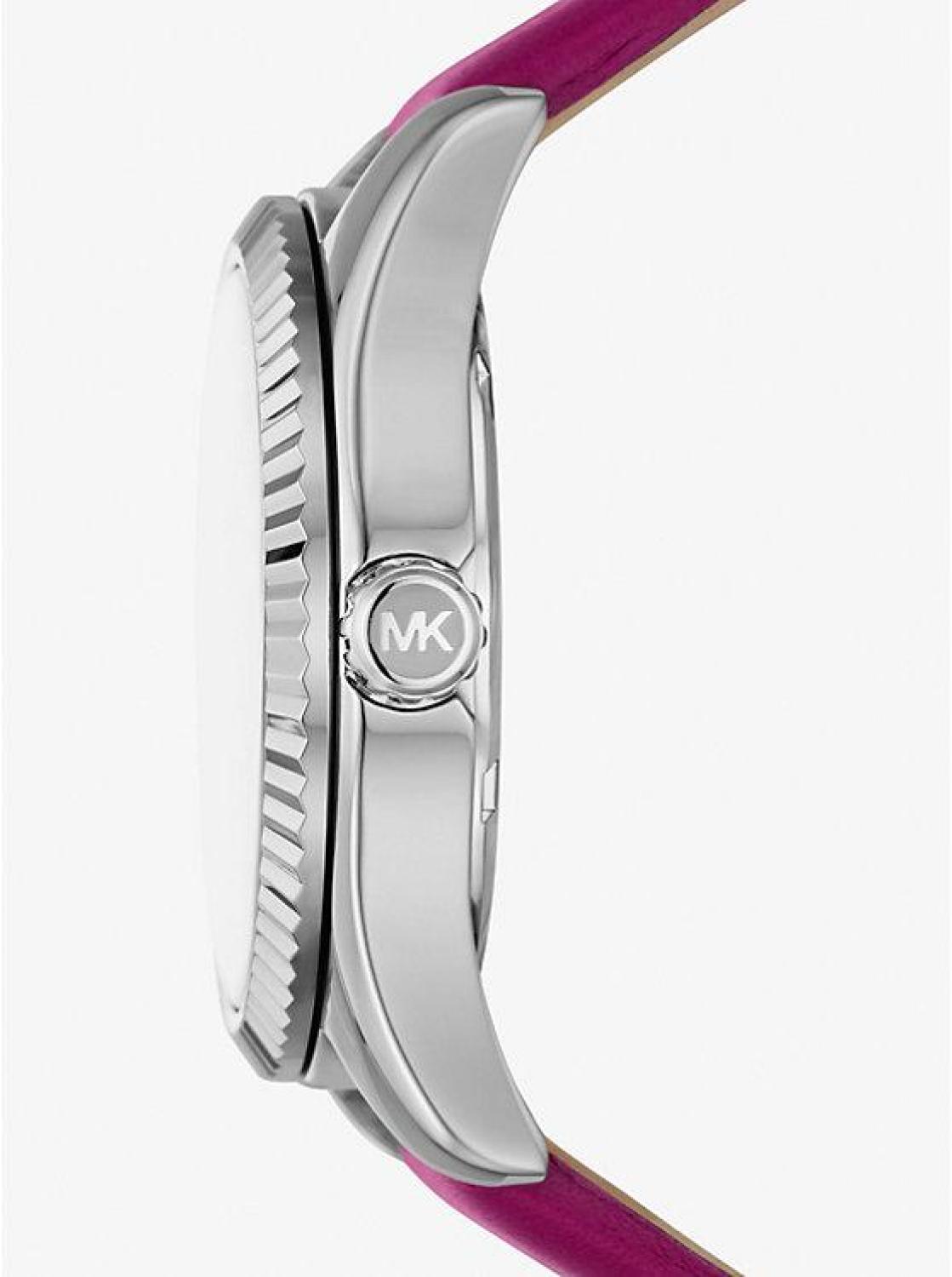 Lexington Silver-Tone and Leather Watch