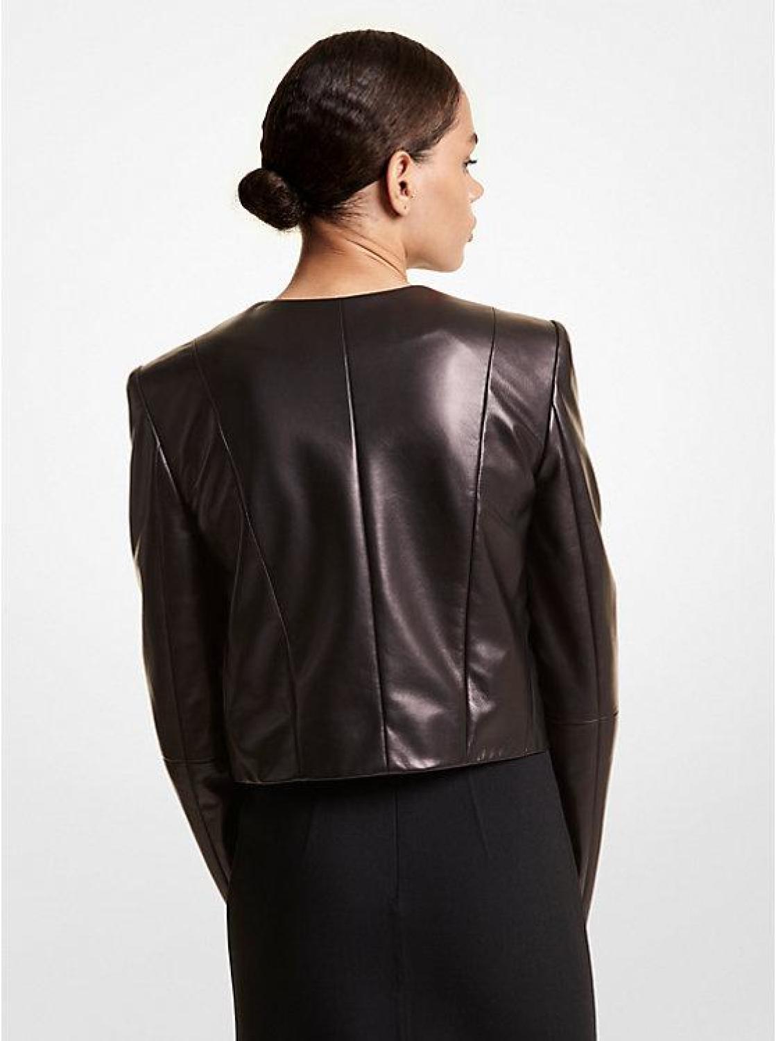 Santiago Plongé Leather Collarless Bolero