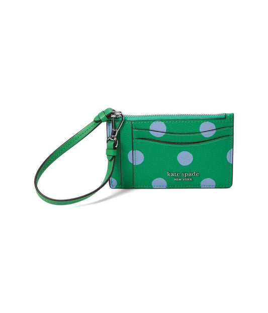 Morgan Sunshine Dot Printed Pvc Coin Card Case Wristlet