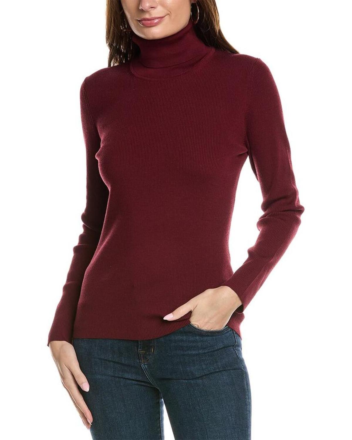 Michael Kors Collection Ribbed Turtleneck Wool-Blend Sweater