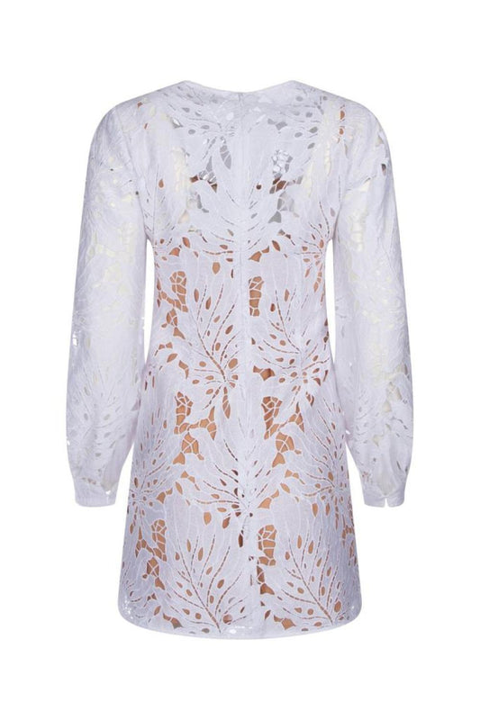 Michael Michael Kors Lace-Detailed Long-Sleeved Mini Dress