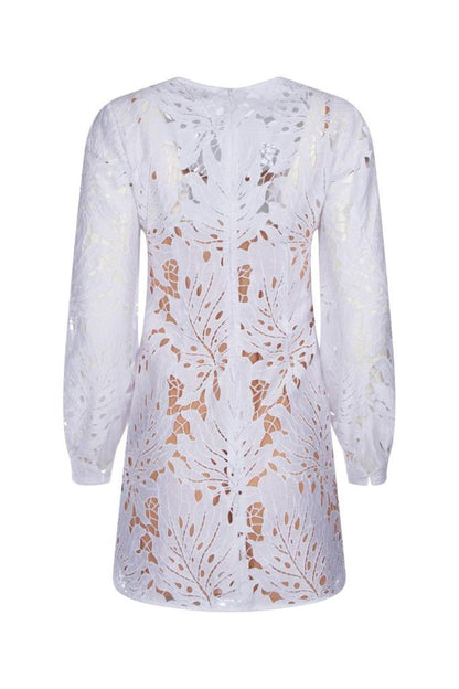 Michael Michael Kors Lace-Detailed Long-Sleeved Mini Dress