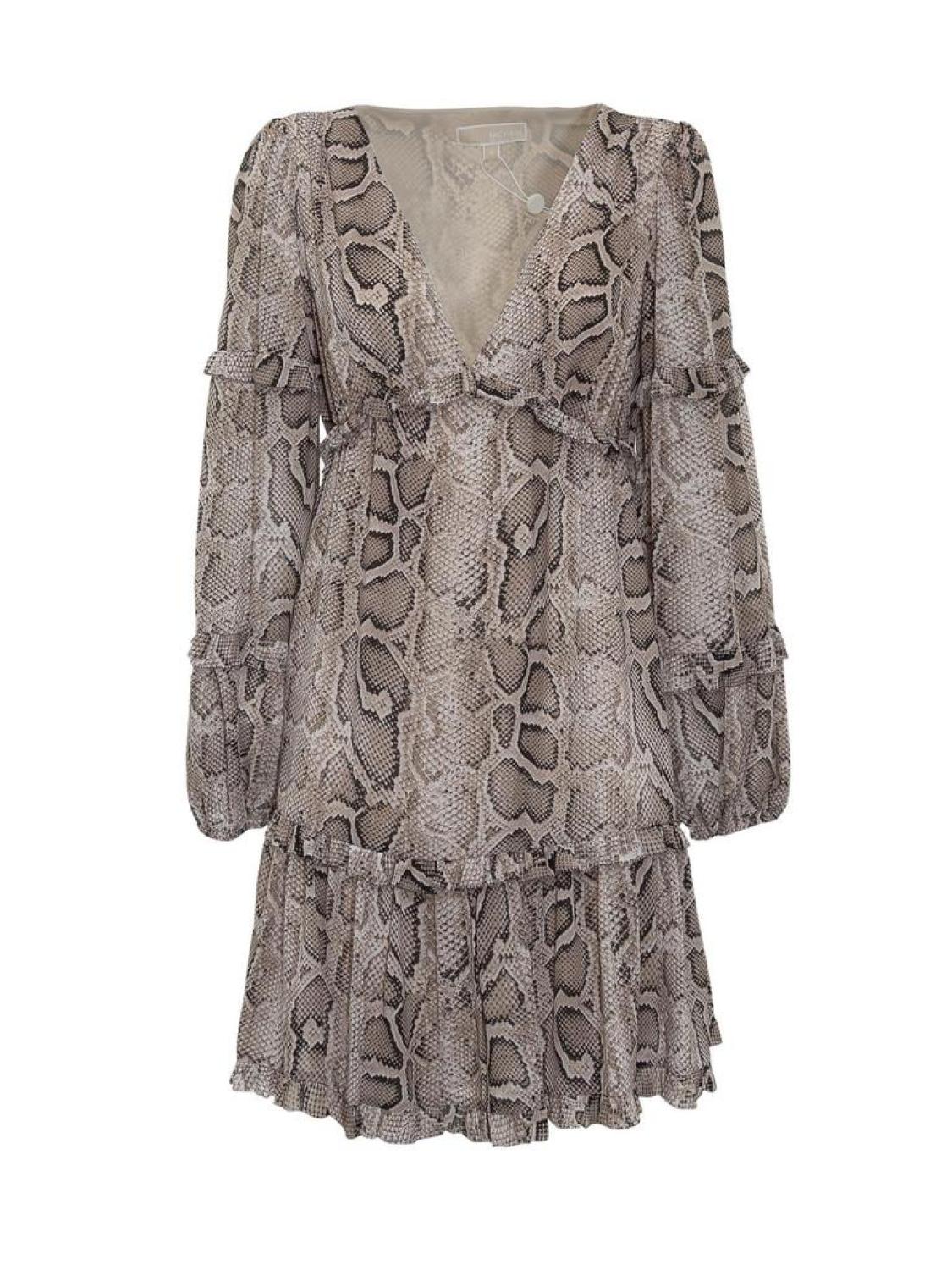 Michael Michael Kors Animal Print V-Neck Dress