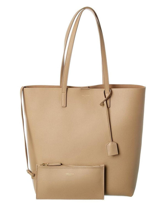 Saint Laurent N/S Medium Leather Shopper Tote