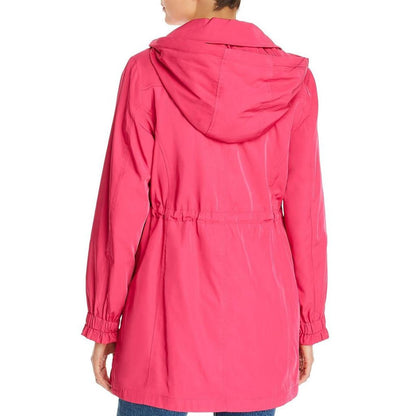 Womens Ruched Hooded Anorak Jacket