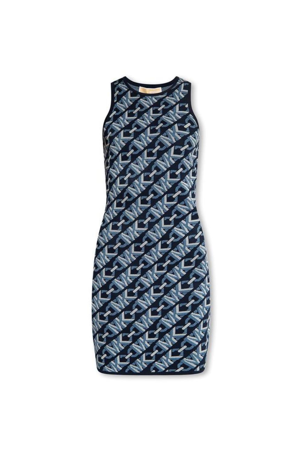 Michael Michael Kors Logo Jacquard Sleeveless Mini Dress