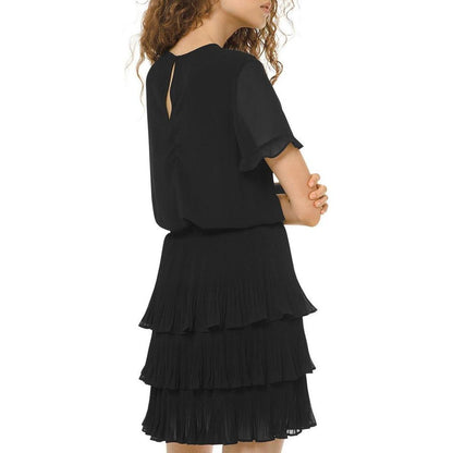 Womens Chiffon Tiered Fit & Flare Dress