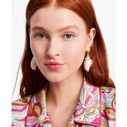 Gold-Tone Reef Treasure Shell Drop Earrings