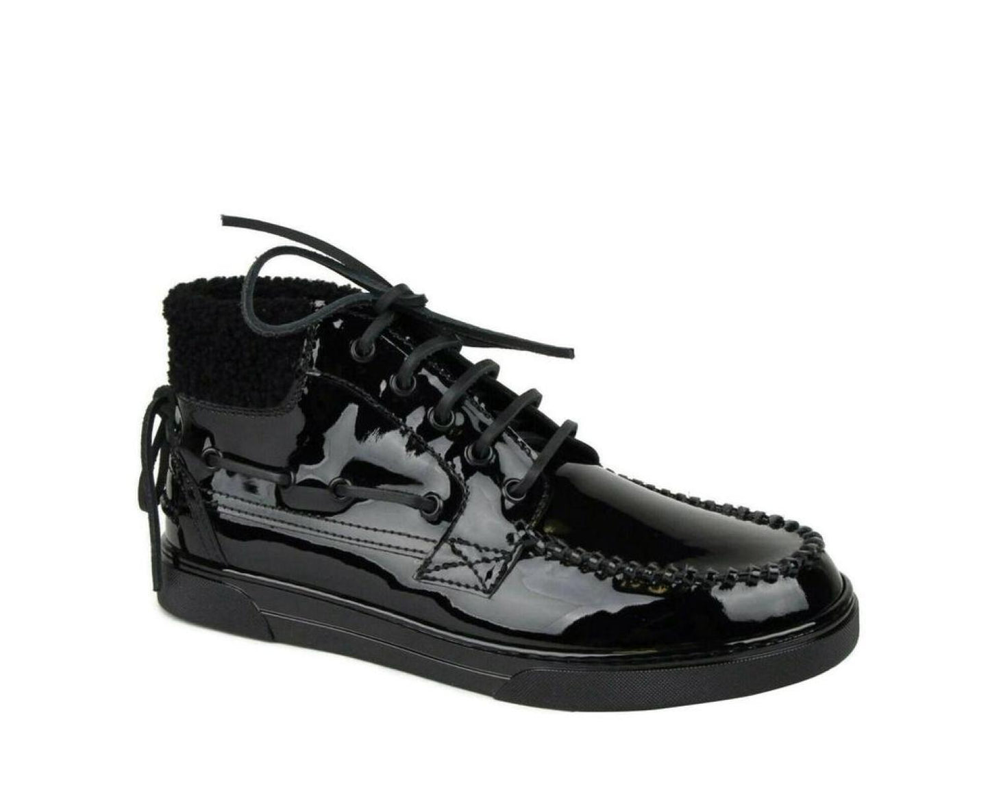 Saint Laurent Men's Patent Leather Hi Top Sneakers