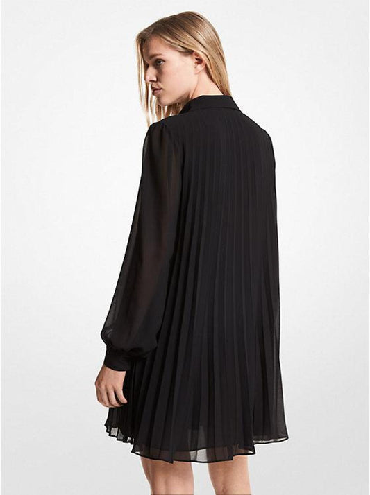 Georgette Pleated Shirtdress