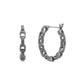 Black Signature Sculpted C Link Hoop Earrings