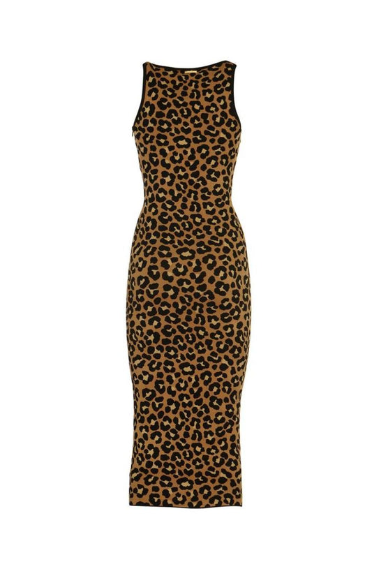 Michael Michael Kors Leopard Jacquard Midi Dress