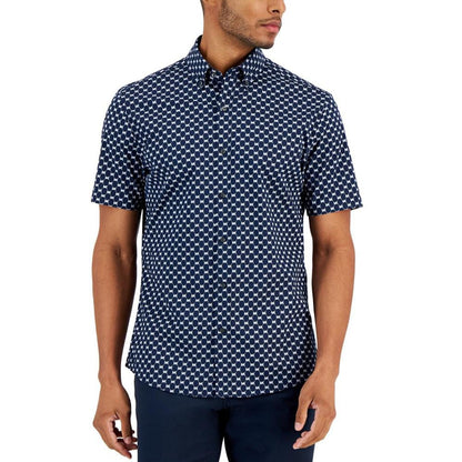 Men's Slim-Fit Stretch Logo-Print Shirt