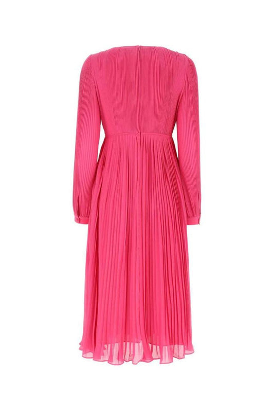 Michael Michael Kors Ribbed Long-Sleeved Midi Dress