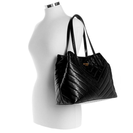 Vikky Medium Quilted Monogram Tote with Pouch