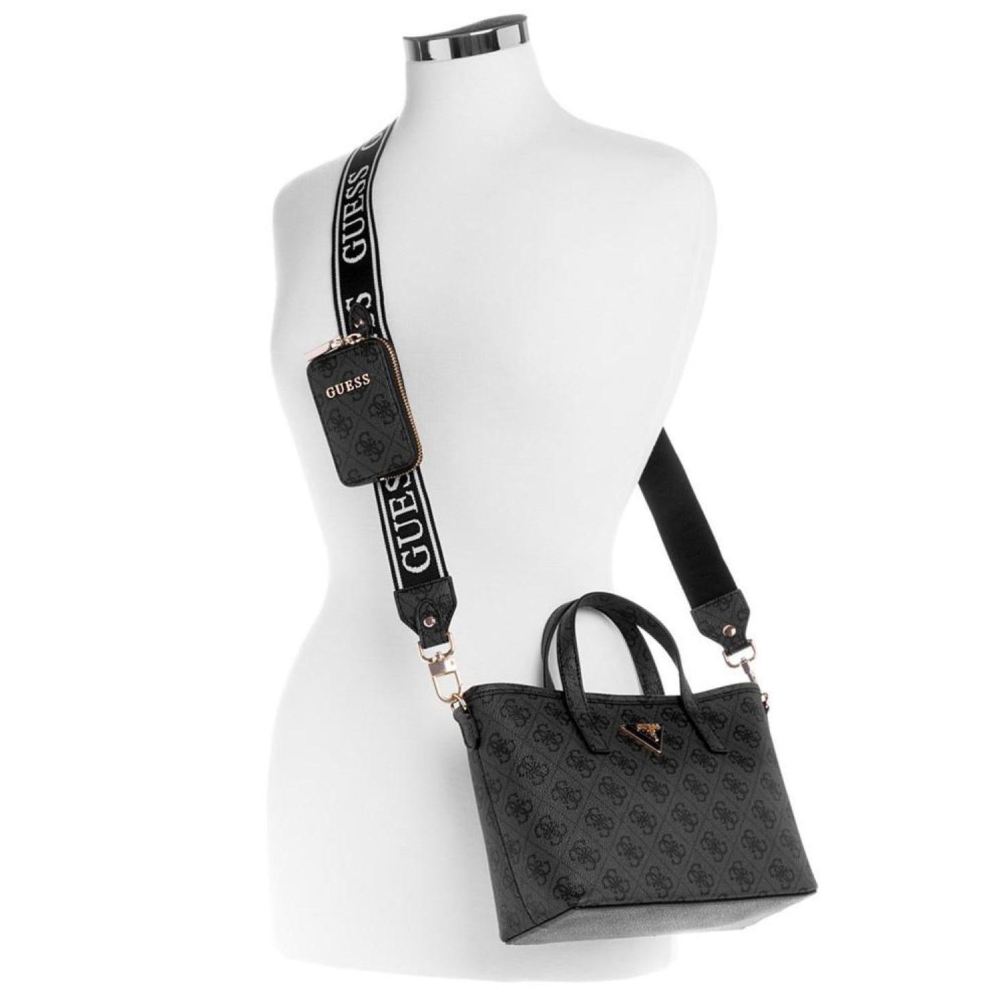 Latona Small Webbing Strap Monogram Crossbody Tote