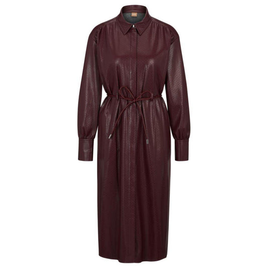 Relaxed-fit shirt dress in embossed fabric