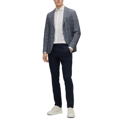 Men's Slim-Fit Checked Stretch Cotton Jacket