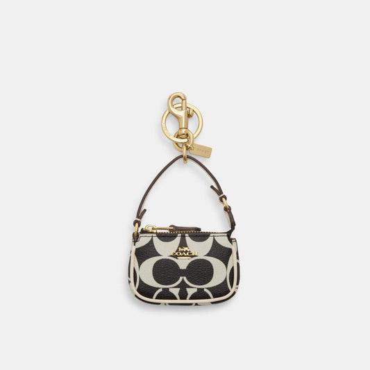 Coach Outlet Mini Nolita Bag Charm In Signature Canvas