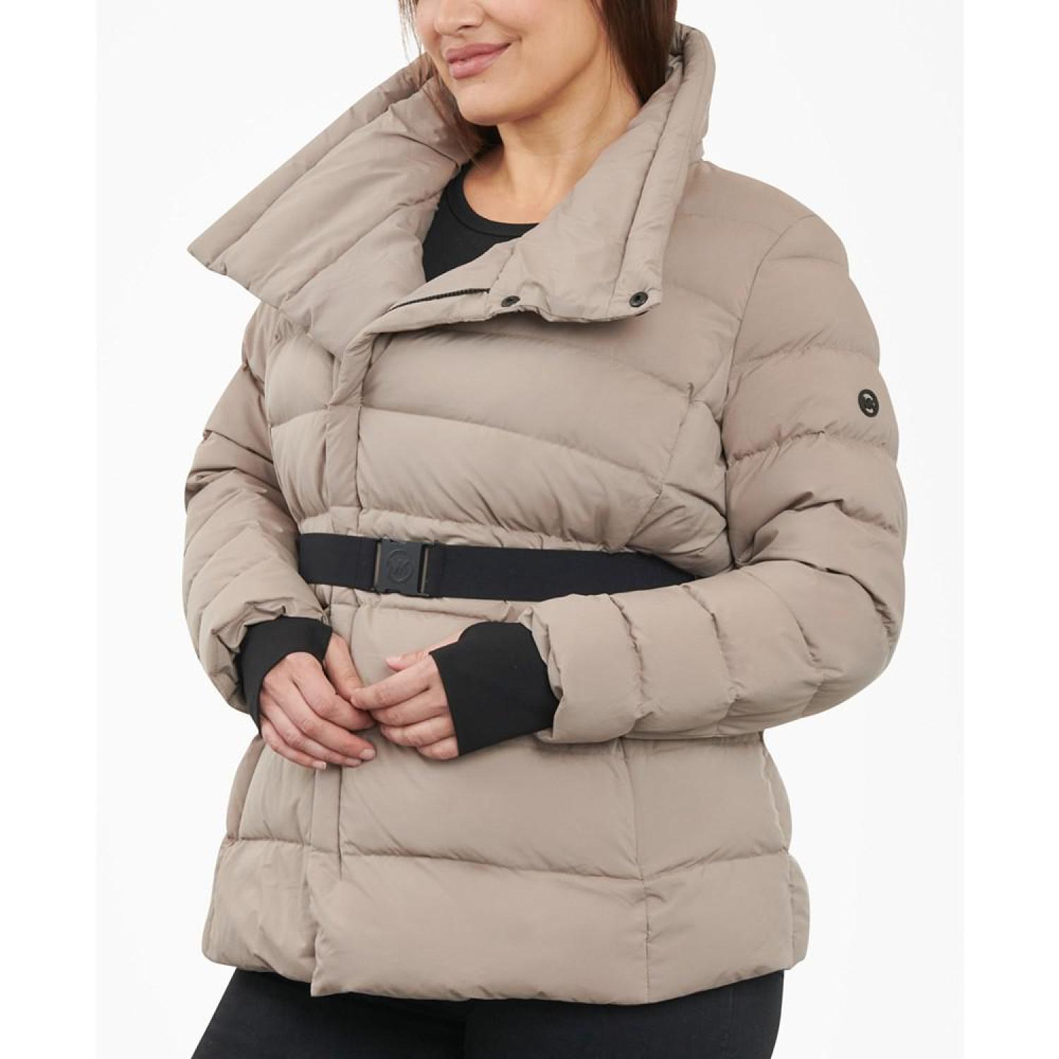 Asymmetrical hooded clearance packable puffer coat