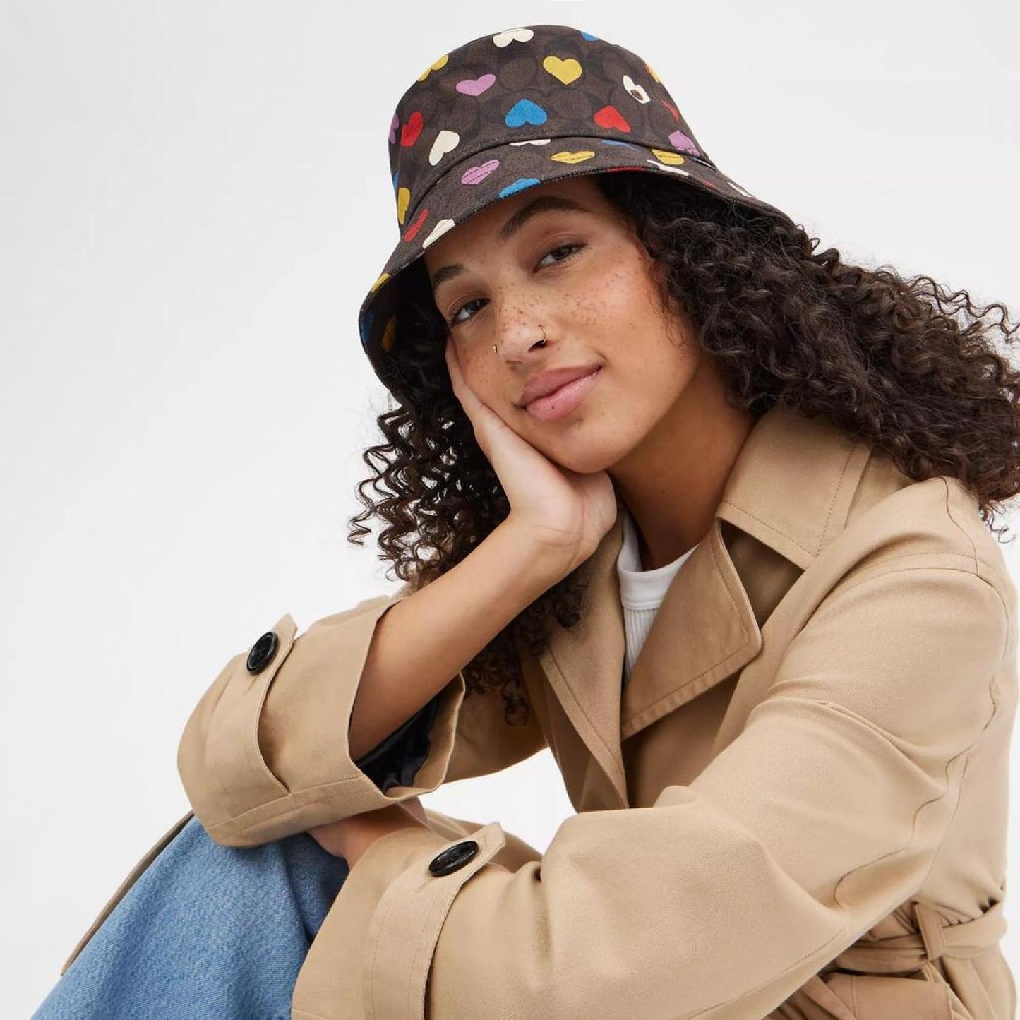 Coach Outlet Signature Love Print Bucket Hat