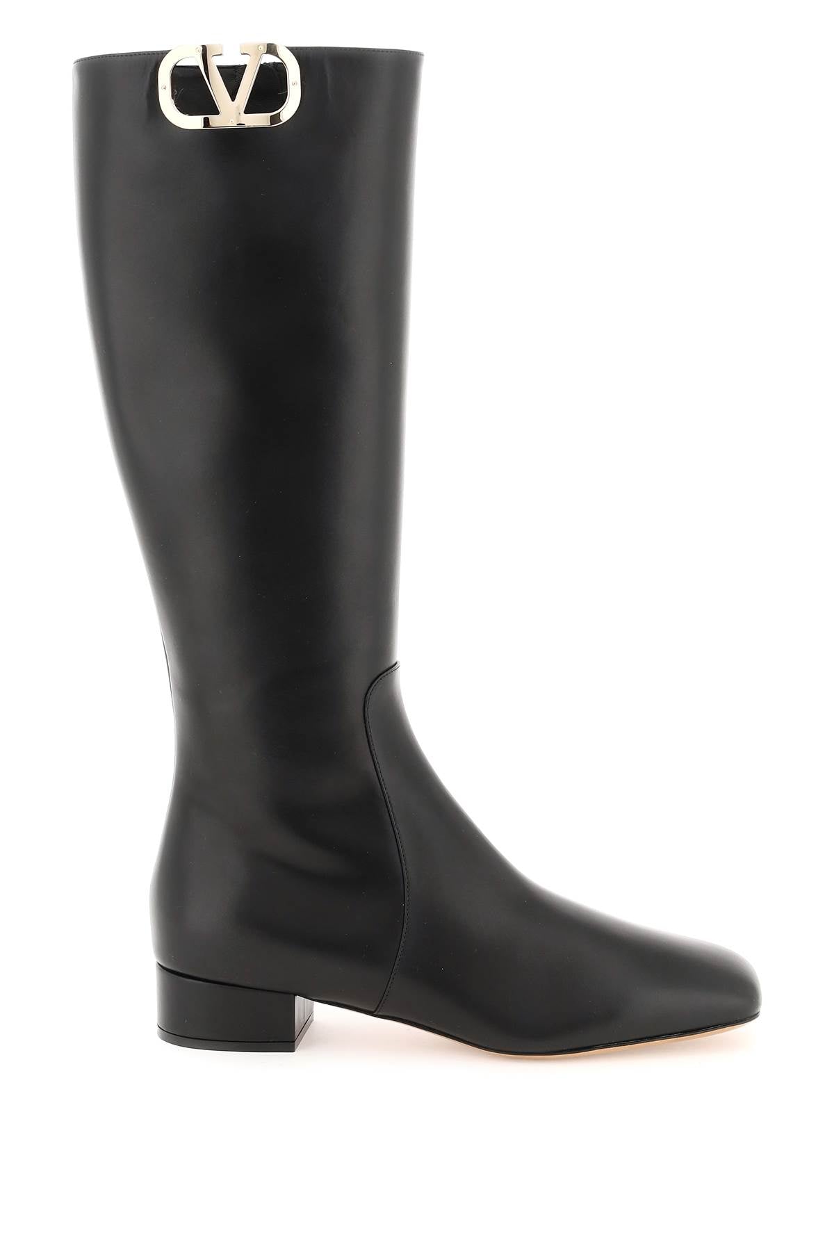 Valentino garavani vlogo type leather boots