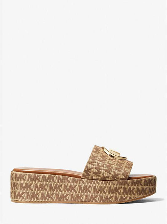 Sadler Logo Jacquard Wedge Sandal