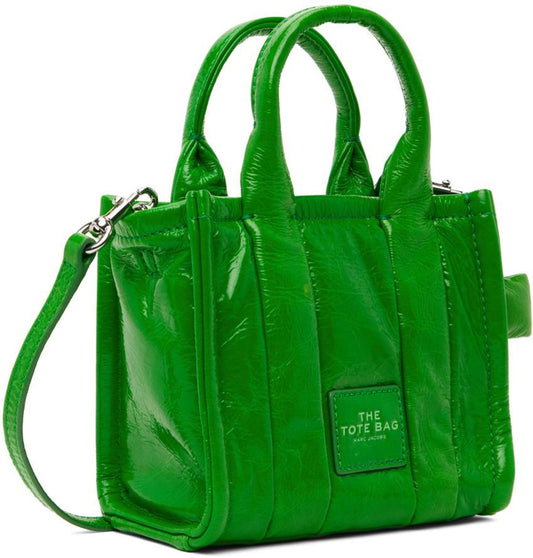 Green 'The Shiny Crinkle Mini' Tote