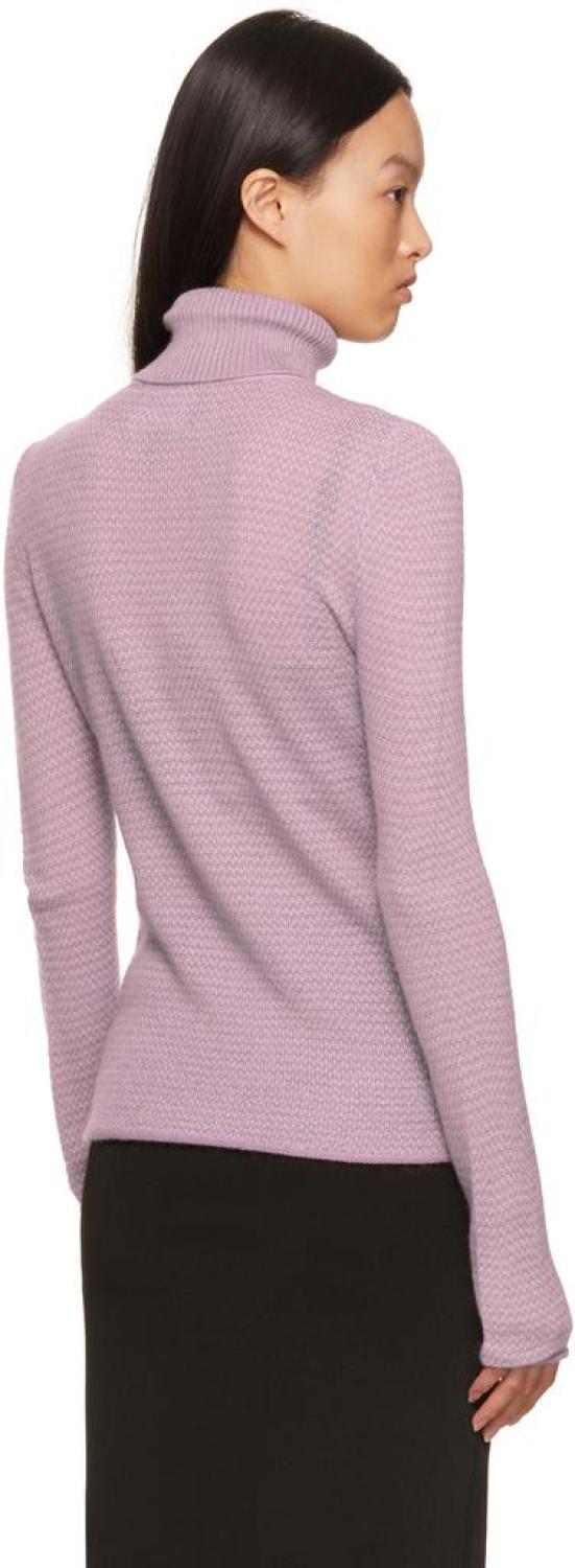 Purple 'The Tuckstitch Turtleneck' Sweater