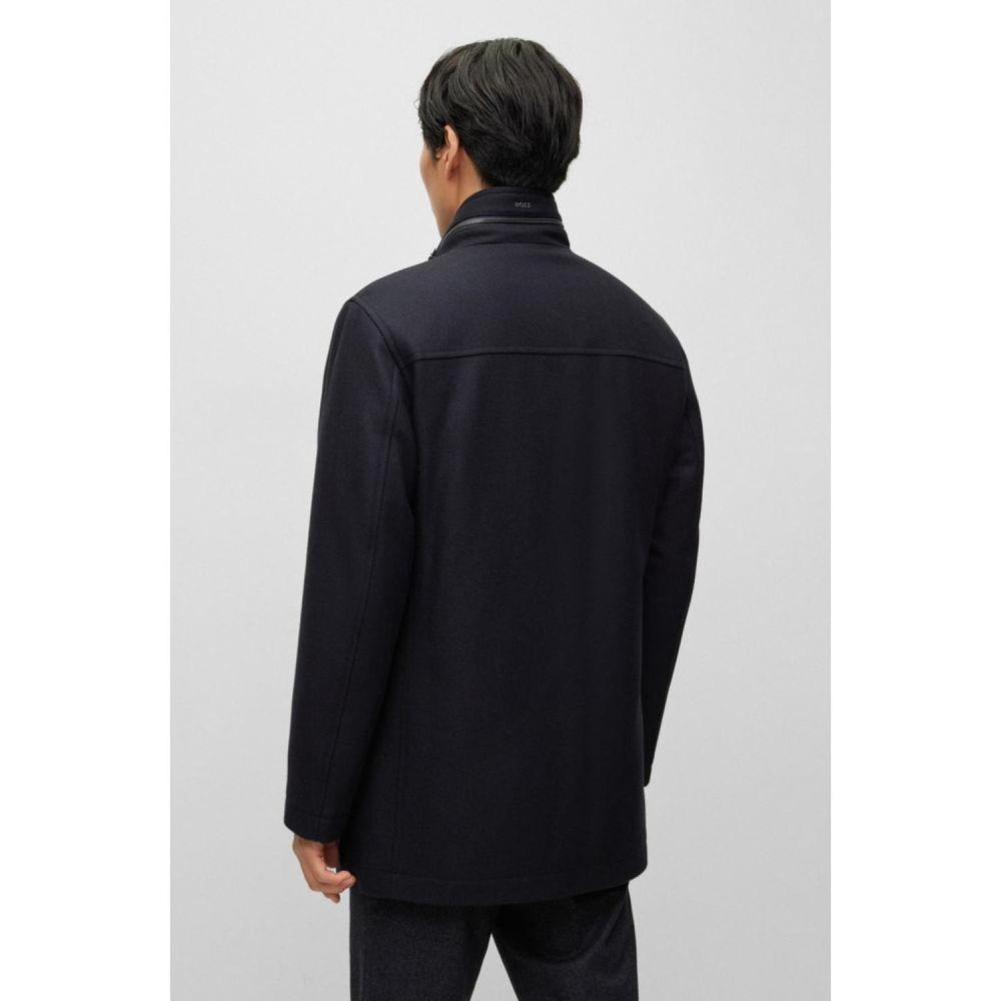 Relaxed-fit coat in a melange wool blend