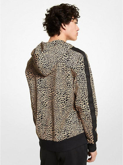 Animal Print Scuba Zip-Up Hoodie