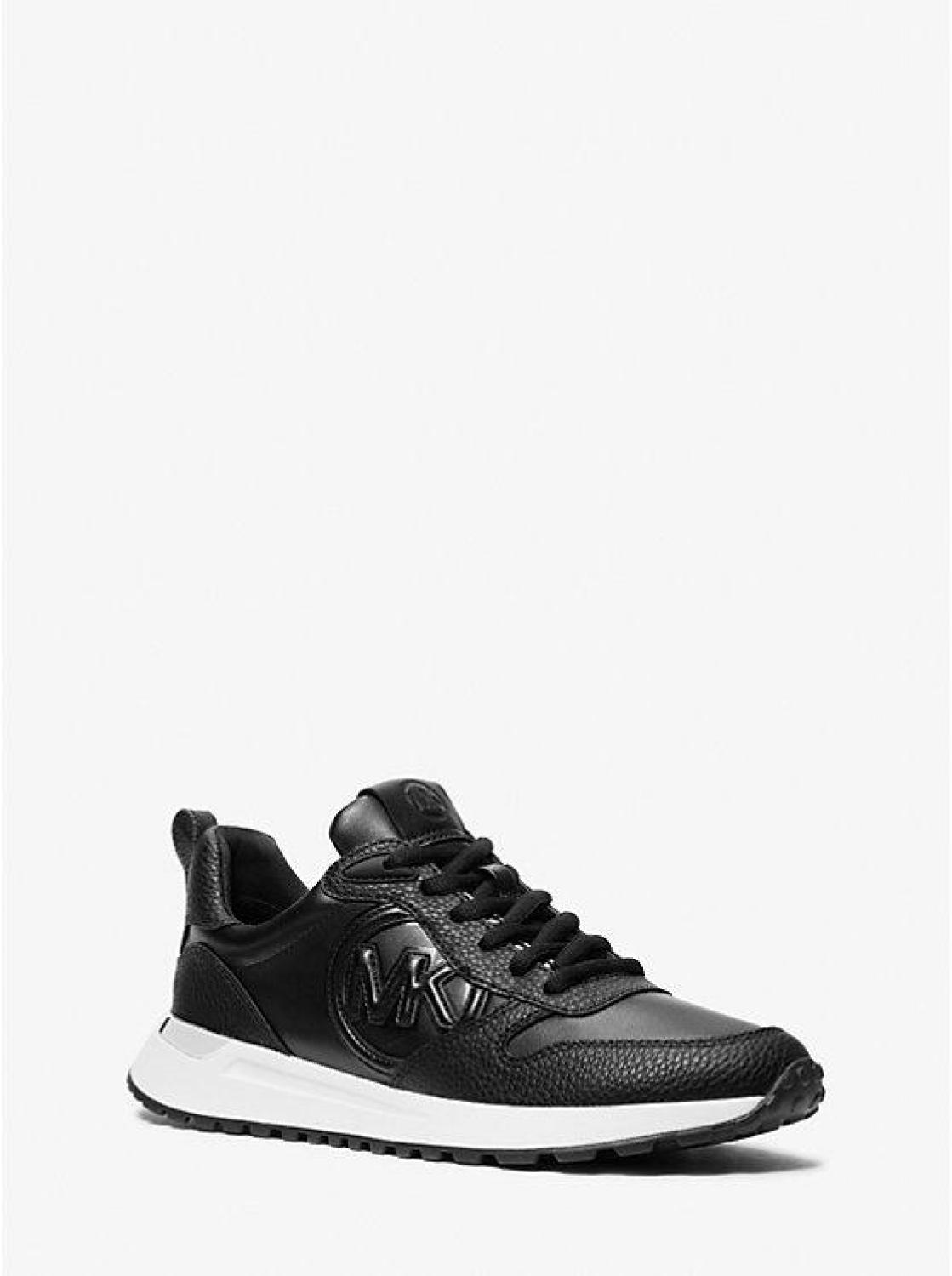 Dev Logo Embossed Faux Leather Trainer