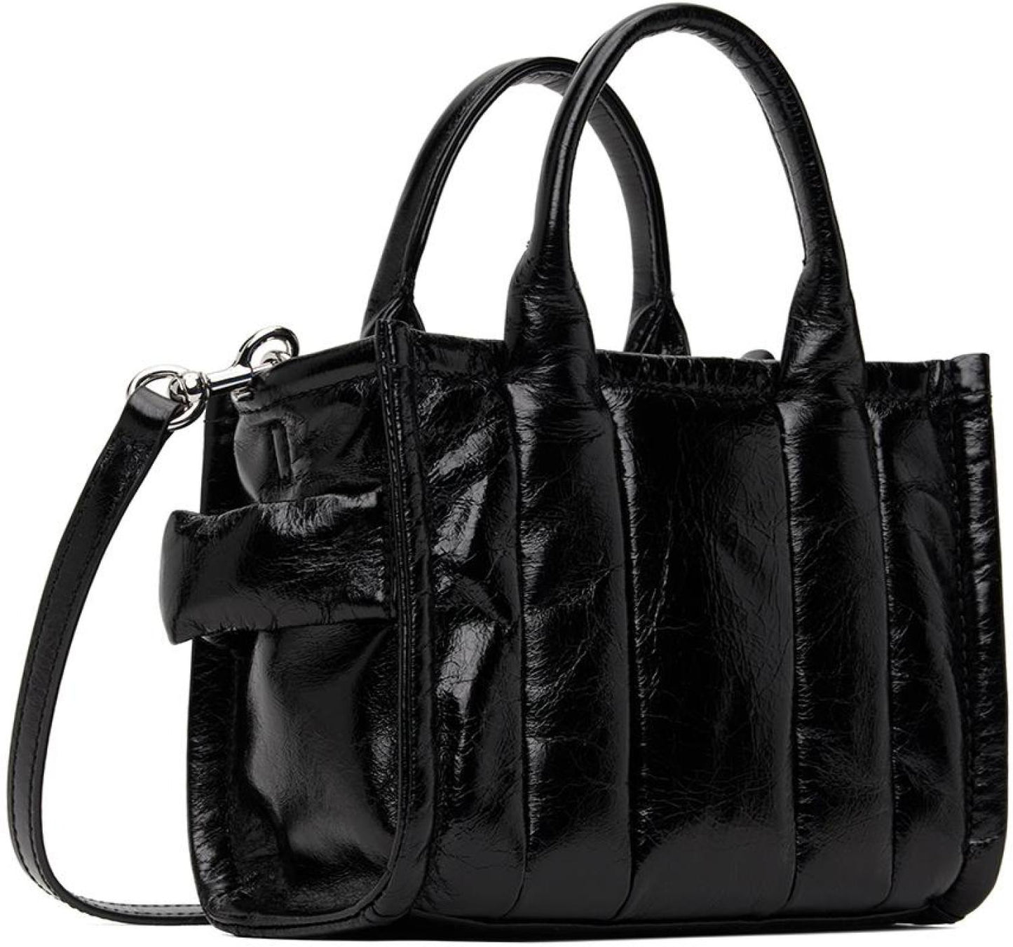 Black 'The Shiny Crinkle Mini' Tote