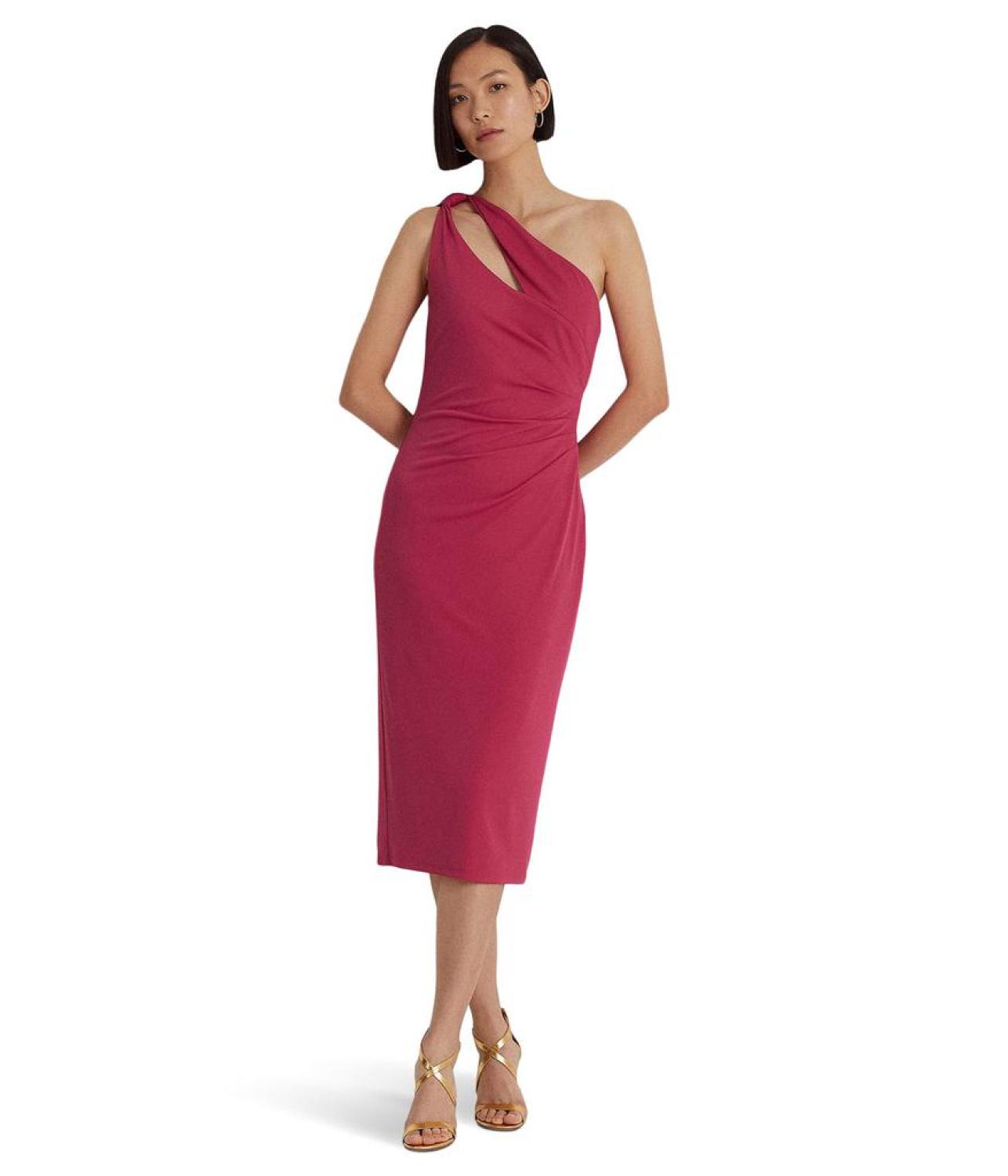 Jersey One-Shoulder Cocktail Dress