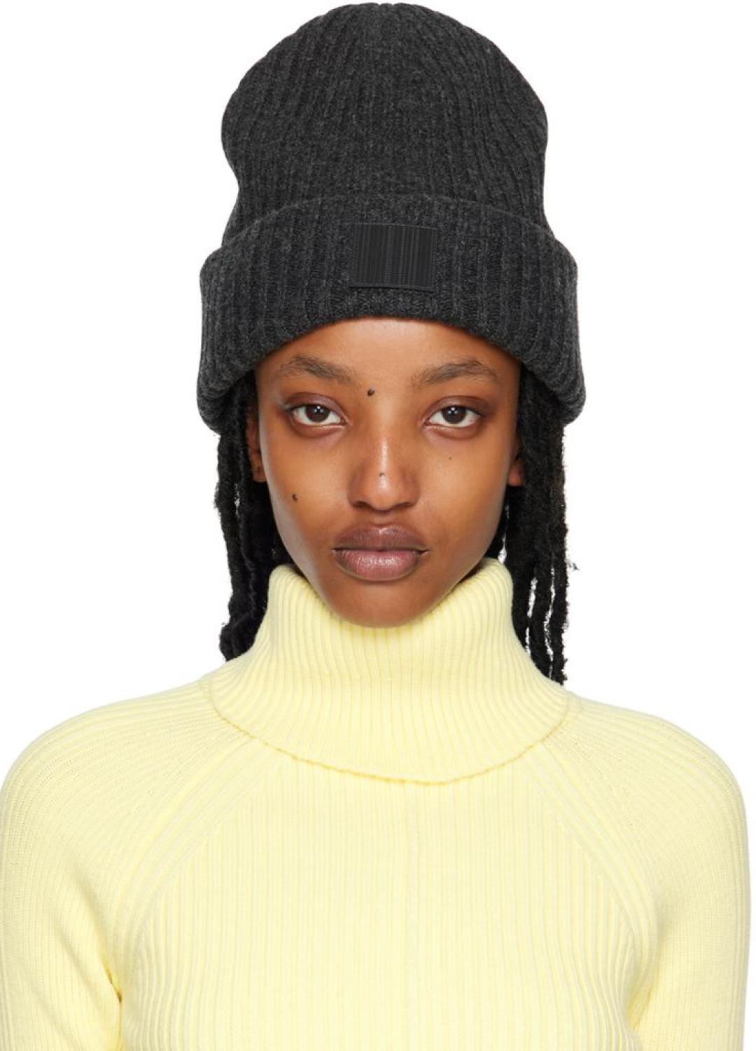 Gray Ribbed Beanie