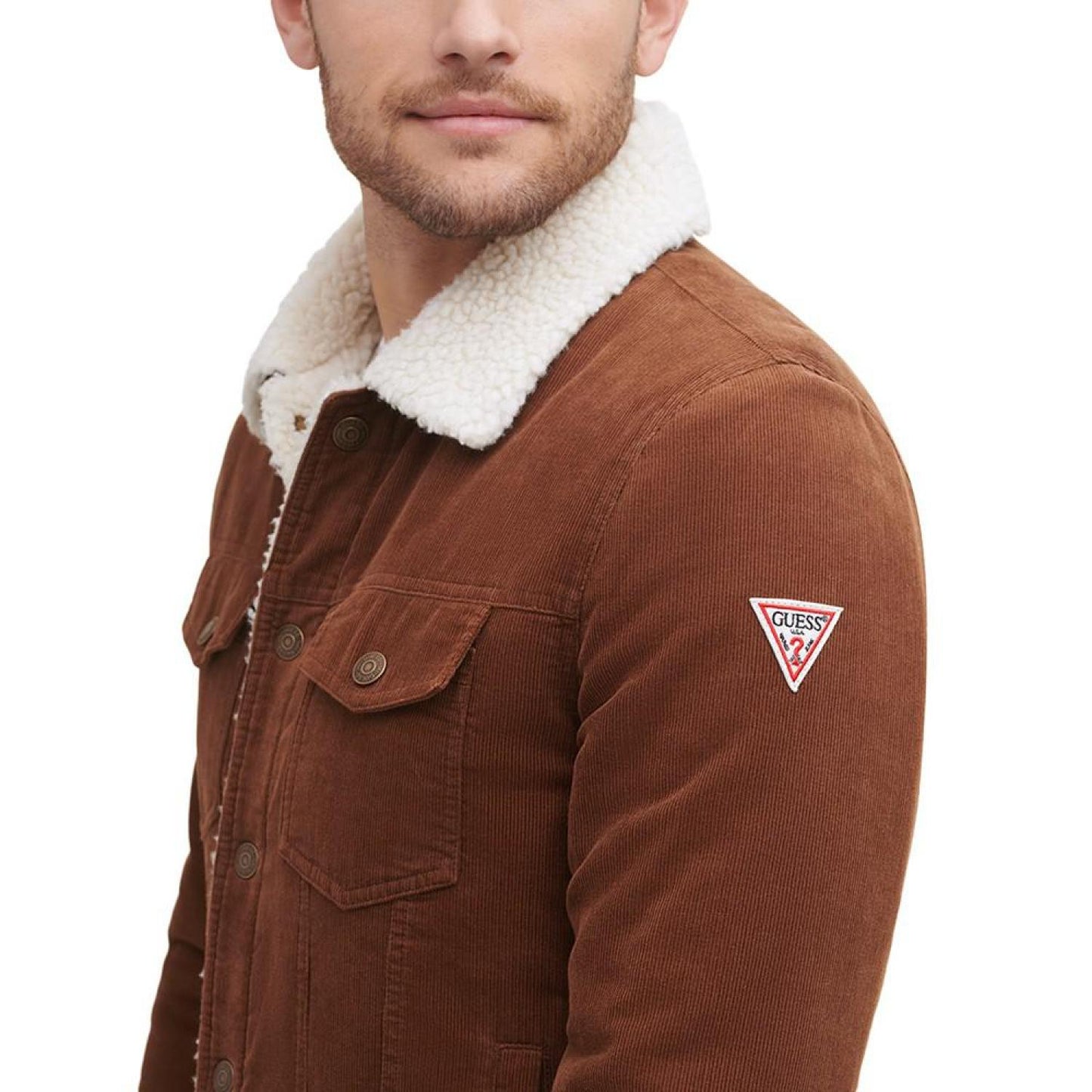 Men's Corduroy Bomber Jacket with Sherpa Collar