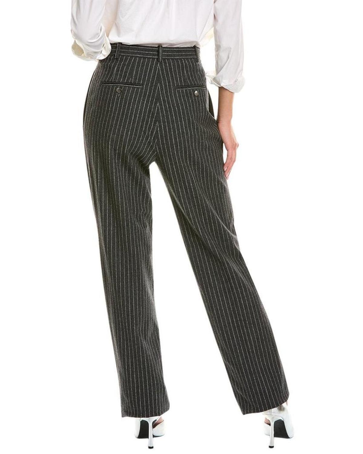 Michael Kors Mika Pinstripe Wool-Blend Pant