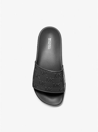 Gilmore Logo Embossed Faux Leather Slide Sandal